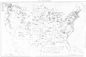 米国に於ける孵化場分布図